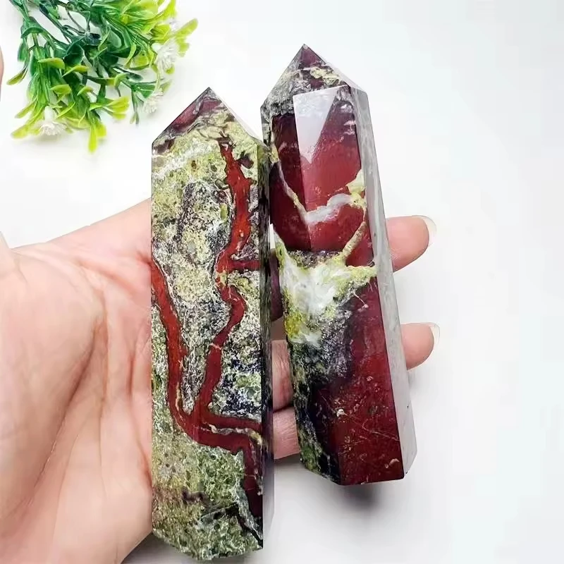 16cm Dragon Blood Stone Tower Wholesale Healing Natural Stones Crafts Well-Finished Home Decoration